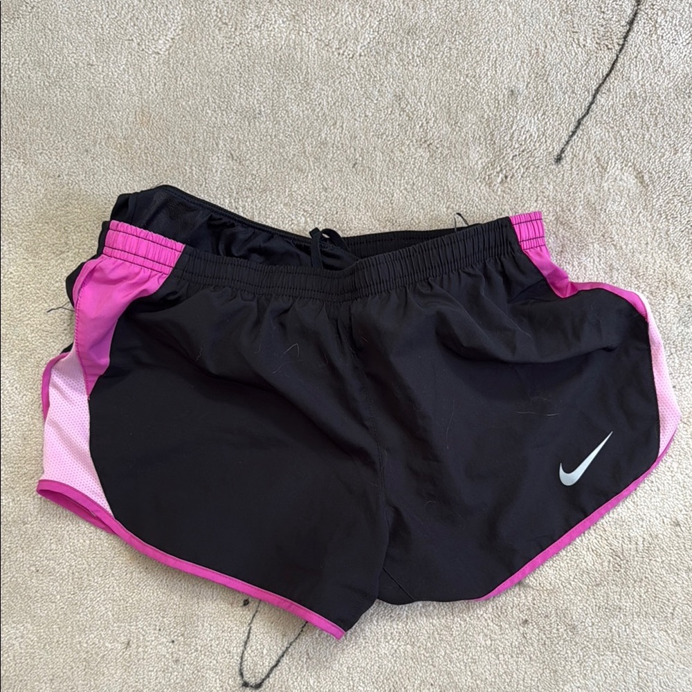 Nike Women's Black and Pink Running Shorts